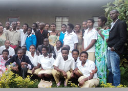 Students and staff of St Wencelsas College after the launch of the association of students genocide survivors. The New Times /A Ngarambe.