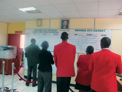 Trading at the Rwanda Stock Exchange. The New Times / Saul Butera.