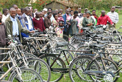 Community health supervisors receive bicycles in Burera District. The New Times / B Mukombozi