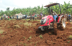  Residents preparing the 70 hectares to plant maize. Kicukiro District plans to consolidate 1000 hectares. The New Times / Grace Mugoya