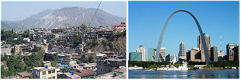 L-R:Muzaffarabad, Kashmir, Pakistan; St. Louis