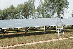  A solar panel in Kigali City. The first school powered by solar energy  will be unveiled today. The New Times File photo 
