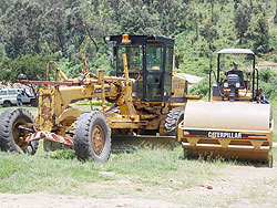 Some of the road constuction equipment parked in Karongi town.  The New Times Sam Nkurunziza