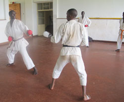 Rurangyaire (L) and Nsabimana are two of the three Rwandan representatives at the world youth karate championship. The New Times / File.