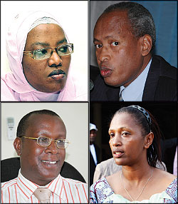 L-R: Fatu Harelimana ;Prof. Laurent Nkusi;Jean Damascene Bizimana ;Jeanne Du2019arc Gakuba