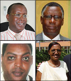 L-R:Jean Damascene Bizimana; Mike Rugema; Dr Celestin Sebuhoro; Therese Bishagara Kagoyire
