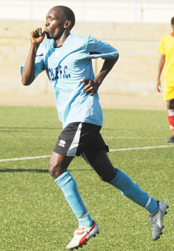 REAL DEAL; Meddie Kagere scored Rwandau2019s winner yesterday. The striker was a surprise inclusion in Amavubiu2019s 18-man squad for the match. The New Times / File.