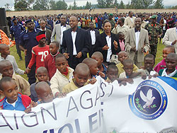 Thousands turned out for the GBV awereness event held in Nyanza, yesterday. The New Times Courtesy.