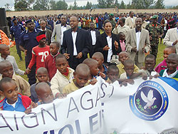 Thousands turned out for the GBV awereness event held in Nyanza, yesterday. The New Times Courtesy.