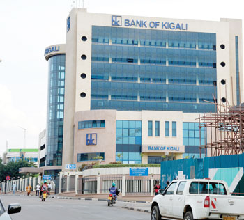 The headquarters of BK in Kigali.The bank's value has shot to Rwf89.2b since its listing at the RSE.  