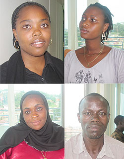 R-L: Melissa Julie;Julien Nshyimiyumukiza;Daniel Rudasubwa;Sylvia Agatako