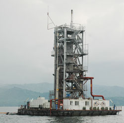 The Methane Gas Plant on Lake Kivu.  Rubavu residents want to be prime beneficiaries. The New Times / File.