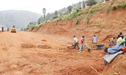 The new location for the garages is far from complete.  The New Times / Timothy Kisambira