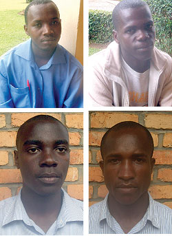 L-R:Vianey Noyumutwa;Theogenie Ntawumenyumunsi;Emmanuel Niyigena;Gaspard Hitimana    