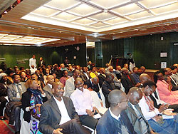 Scores of members  of the Rwandan Diaspora in Switzerland turned up to listen to Premier P Damien Habumuremyi. The New Times /Courtsey