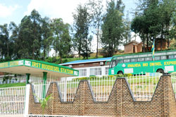 A biodiesel filling station and biodiesel bus. Rwanda has been commended for spearheading a green economy. The New Times / File.