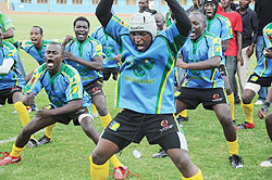Captain Benjamin Makombe leading the team in a local Haka version last year. He will be at the forefront of the action. 
