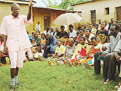 A Genocide suspect appears before a past Gacaca court sitting. The New Times / File.
