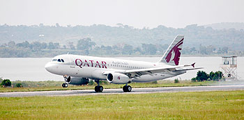 Qatar airways plane. The New Times /  Gashegu Muramira