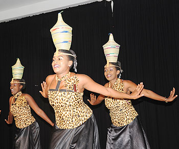 Rwandan traditional female dancers take to the stage. The New Times / File.