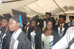 KHI students during a past graduation ceremony: The institution is this yearu2019s recipient of the Le Matinal Educational Excellence Award. the New Times / S. Nkurunziza
