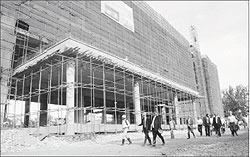 The ongoing construction of five star Marriott Hotel in Kigali.