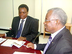 Marcel Gatsinzi (R) with Shem Amadi The New Times / D. Nyesiga.