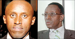 L-R: Nyamasheke District Mayor Jean Baptiste Habyarimana, HEC Boss Prof Geoffrey Rugege.