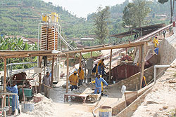 A mineral processing facility in Gatumba. Mining revenues are this year expected to increase by over 50 percent.