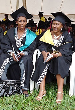 Girls were hailed for their excellent performance during this year's garduation ceremony at Umutara Polytechnic yesterday. Photo The New Times / D. Ngabonziza