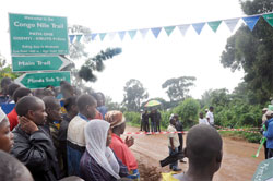 Residents of Nyamyumba gather to witness the launch of the Congo Nile Trail.  The Sunday Times, John Mbanda.