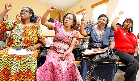  The women's arm of RPF in Gasabo District during their meeting in Kigali yesterday. They have vowed to eliminate GBV. The New Times/ Timothy Kisambira.