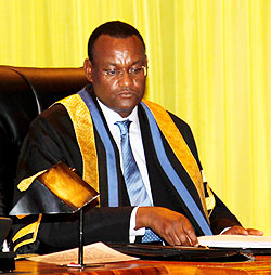  EALA Speaker Abdirahim Abdi during a session in Kigali earlier this year. The New Times/ File.