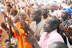 Inmates in Nsinda prison are overwhelmed with joy as 220 of them were set free yesterday. The New Times / John Mbanda.