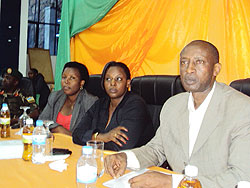 (L-R) Muhanga Mayor Yvonne Mutakwasuku, the provincial executive secretary, Jeanne Izabiriza and  Vice president of PSF, Franu00e7ois Rutayisire. The New Times / D Sabiiti.