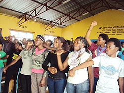 Some of the students at the Itorero camps in Muhanga District. The New Times/D. Sabiiti.