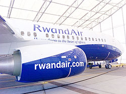 New RwandAiru2019s Boeing 737-800. Rwandair has made it easier for Rwandan companies to export products abroad. The New Times/File.