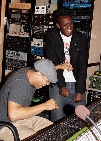 The Ben with recording artist and actor Mike-E in studio. 