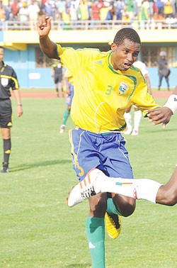 Amavubi's right back Albert Ngabo played a key role in Amavubi's comeback yesterday.  The New Times/File Photo