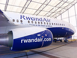 New RwandAir's Boeing 737-800. The launch of a direct flight to Mumbai will open up further trade opportunities. The New Times / File.