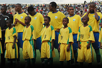 Amavubi players during a past match. The team has improved its fortunes since the appointment of Serbian tactician Milutin Micho. The New Times / File