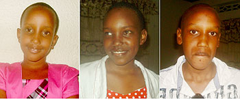 L-R: Charity Keza, Patience Mutoni, Allan Karangwa