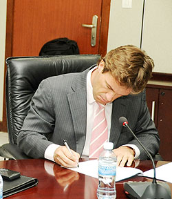 Outgoing Managing Director of Bralirwa Sven-Erik Piederiet.  The New Times/ File.
