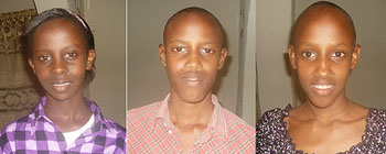 L-R: Phionah Uwase, Brian Rwigema, Patience Akaliza