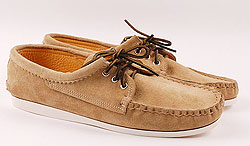 Quoddy Khaki Suede Moccassins