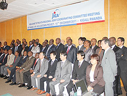 Members from the five East African Community partner states who participated in the meeting pose for a photo. The New Times / Grace Mugoya.
