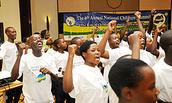 Chilren in a morale session during a previous Children's Summit. Pre summits kicked off ahead of next yea's summit in January