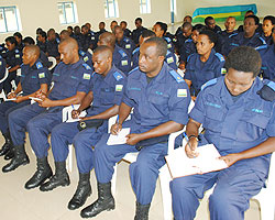 CID Officers undergoing training. The New Times / courtesy