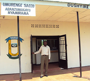 A Umurenge SACCO office in rural Rwanda. Saccos play a pivotal rile in fighting against poverty. The New Times / File.