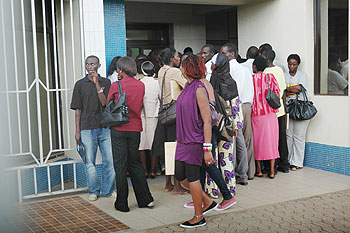 Job applicants waiting to be interviewed. The New Times / File.